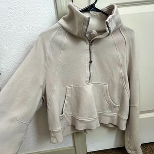 Lululemon Scuba Oversized Half Zip Hoodie in Bone. Size M/L
